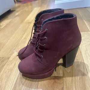 Steve Madden Maroon Heeled Ankle Boots